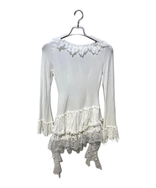 Snidel（スナイデル）Snidel (スナイデル) ティアードフリルカットソープルオーバー ホワイト サイズ:FREEの古着・服飾アイテム
