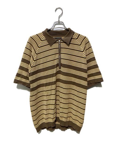 BEAMS（ビームス）BEAMS (ビームス) Half Zip Knit Polo Jacquard ベージュ サイズ:XLの古着・服飾アイテム