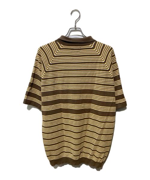 BEAMS（ビームス）BEAMS (ビームス) Half Zip Knit Polo Jacquard ベージュ サイズ:XLの古着・服飾アイテム
