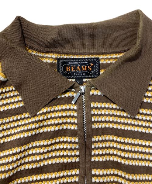 BEAMS（ビームス）BEAMS (ビームス) Half Zip Knit Polo Jacquard ベージュ サイズ:XLの古着・服飾アイテム