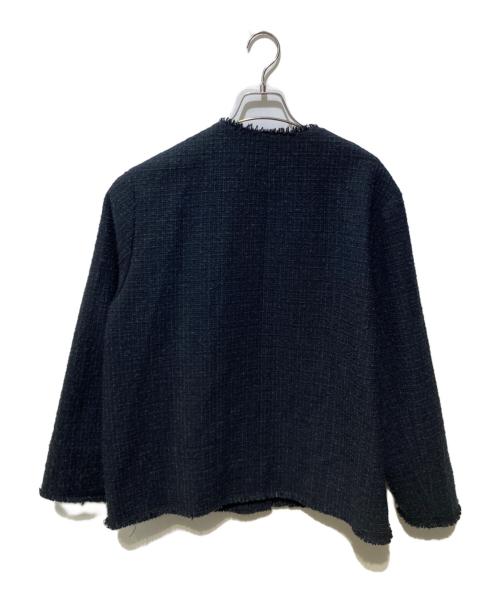 UNFILO（アンフィーロ）UNFILO (アンフィーロ) ツイードジャケット ブラック サイズ:XXLの古着・服飾アイテム