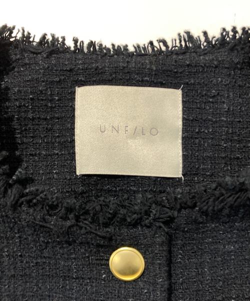UNFILO（アンフィーロ）UNFILO (アンフィーロ) ツイードジャケット ブラック サイズ:XXLの古着・服飾アイテム