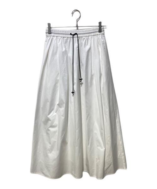 MACPHEE（マカフィー）MACPHEE (マカフィー) クリスピータフタ ギャザーロングスカート ホワイト サイズ:38の古着・服飾アイテム