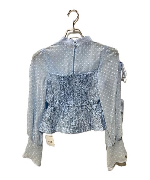 Snidel（スナイデル）Snidel (スナイデル) ジャガードペプラムベアドッキングブラウス スカイブルー サイズ:FREEの古着・服飾アイテム
