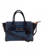 COACHコーチ）の古着「デニム切替2WAYバッグ」｜インディゴ
