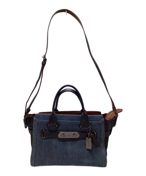 COACH（コーチ）COACH (コーチ) デニム切替2WAYバッグ インディゴの古着・服飾アイテム