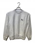 stussyステューシー）の古着「LETTERMAN CREWSロゴスウェット」｜グレー