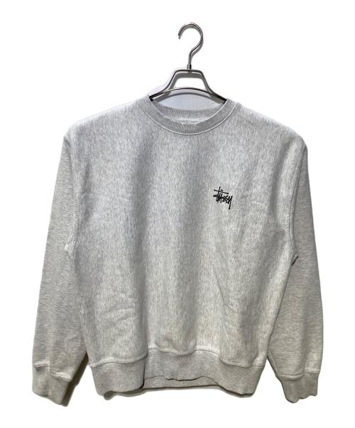 stussy（ステューシー）stussy (ステューシー) LETTERMAN CREWSロゴスウェット グレー サイズ:Lの古着・服飾アイテム