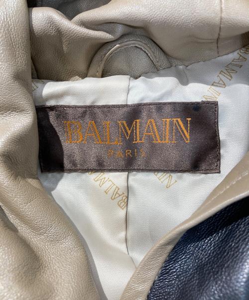 BALMAIN（バルマン）BALMAIN (バルマン) ラムレザーコート ブラック サイズ:9の古着・服飾アイテム
