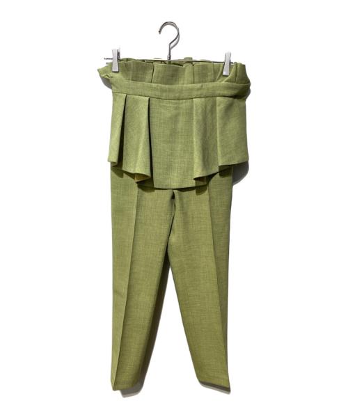 SOLOV（ソルヴ）SOLOV (ソルヴ) レイヤードパンツ グリーン サイズ:SIZE 1の古着・服飾アイテム