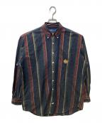 RALPH LAURENラルフローレン）の古着「エンブレムストライプBDシャツ」｜ネイビー