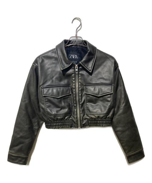 ZARA（ザラ）ZARA (ザラ) フェイクレザージャケット ブラック サイズ:Sの古着・服飾アイテム
