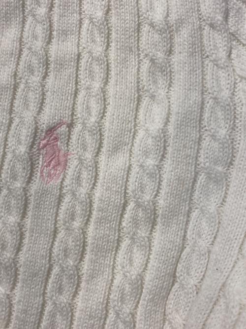 POLO RALPH LAUREN（ポロ・ラルフローレン）POLO RALPH LAUREN (ポロ・ラルフローレン) ケーブルニットカーディガン ホワイト サイズ:XLの古着・服飾アイテム