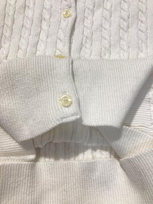 POLO RALPH LAUREN（ポロ・ラルフローレン）POLO RALPH LAUREN (ポロ・ラルフローレン) ケーブルニットカーディガン ホワイト サイズ:XLの古着・服飾アイテム