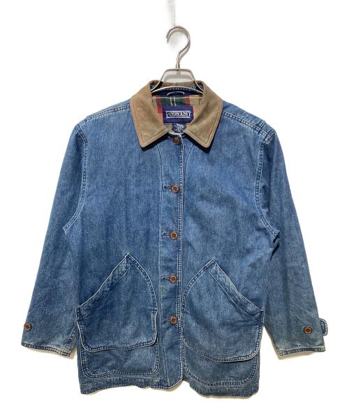 LAND'S END（ランズエンド）LAND'S END (ランズエンド) レザーカラ―デニムジャケット インディゴ サイズ:Ｓの古着・服飾アイテム