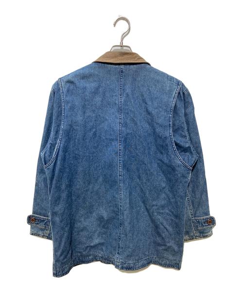 LAND'S END（ランズエンド）LAND'S END (ランズエンド) レザーカラ―デニムジャケット インディゴ サイズ:Ｓの古着・服飾アイテム