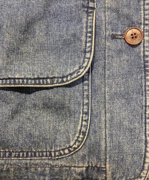 LAND'S END（ランズエンド）LAND'S END (ランズエンド) レザーカラ―デニムジャケット インディゴ サイズ:Ｓの古着・服飾アイテム