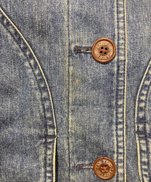 LAND'S END（ランズエンド）LAND'S END (ランズエンド) レザーカラ―デニムジャケット インディゴ サイズ:Ｓの古着・服飾アイテム