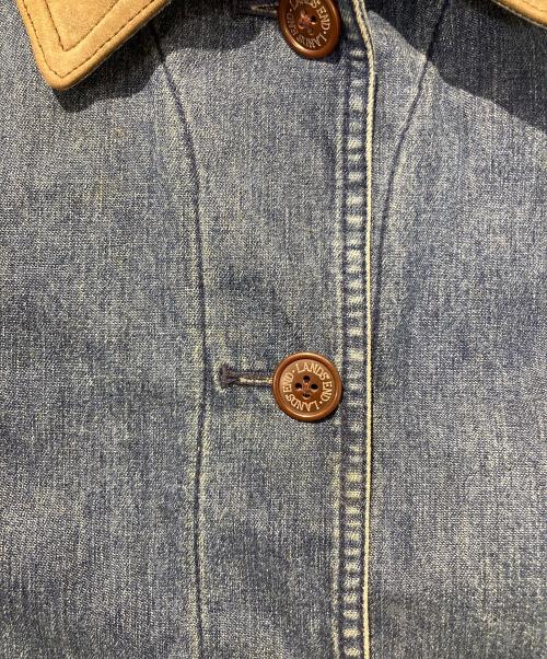 LAND'S END（ランズエンド）LAND'S END (ランズエンド) レザーカラ―デニムジャケット インディゴ サイズ:Ｓの古着・服飾アイテム