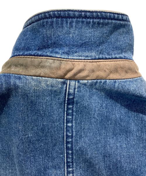LAND'S END（ランズエンド）LAND'S END (ランズエンド) レザーカラ―デニムジャケット インディゴ サイズ:Ｓの古着・服飾アイテム