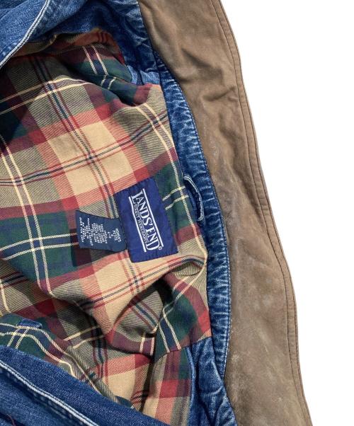LAND'S END（ランズエンド）LAND'S END (ランズエンド) レザーカラ―デニムジャケット インディゴ サイズ:Ｓの古着・服飾アイテム