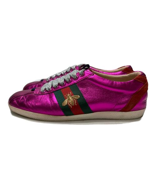 GUCCI（グッチ）GUCCI (グッチ) レザースニーカー ピンク サイズ:361/2の古着・服飾アイテム