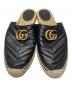 中古・古着 GUCCI (グッチ) ダブルG レザーエスパドリーユサンダル ブラック サイズ:38：15000円