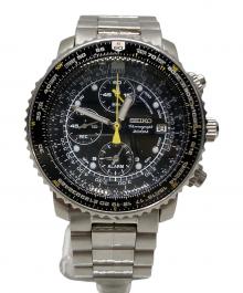 SEIKO（セイコー）の古着「パイロットアラームクロノグラフ」｜ブラック