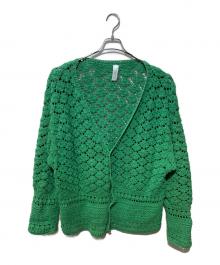 MACKINTOSH PHILOSOPHY×Niche.（マッキントッシュ フィロソフィー×ニッチ）の古着「クロシェニットカーディガン」｜グリーン