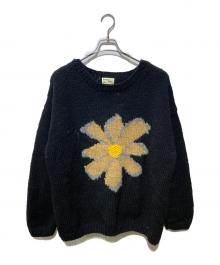 Mcmachan Woolen（マクマーンウーレン）の古着「フラワーニット」｜ブラック