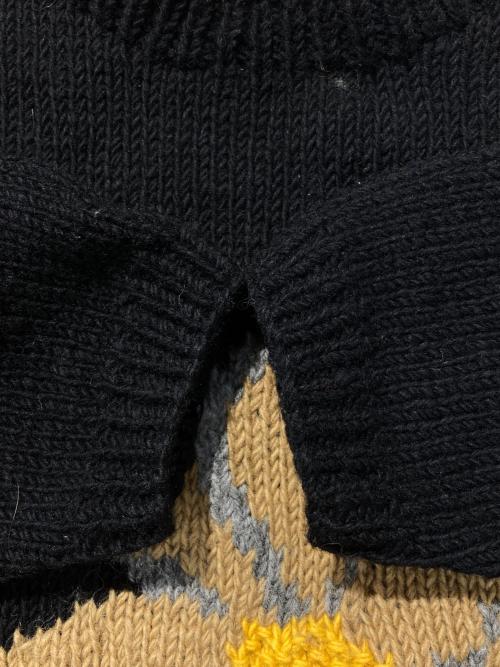 Mcmachan Woolen（マクマーンウーレン）Mcmachan Woolen (マクマーンウーレン) フラワーニット ブラック サイズ:記載無しの古着・服飾アイテム