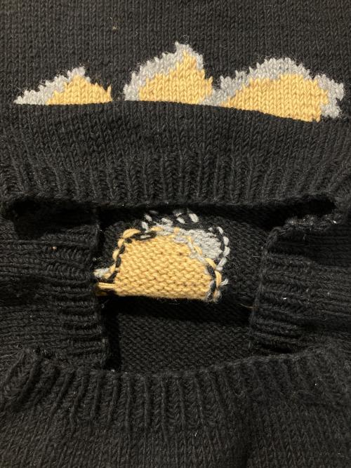 Mcmachan Woolen（マクマーンウーレン）Mcmachan Woolen (マクマーンウーレン) フラワーニット ブラック サイズ:記載無しの古着・服飾アイテム