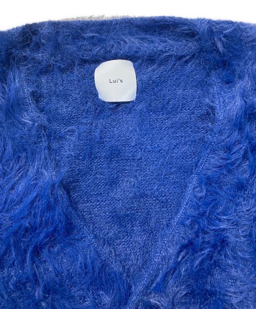 Lui's（ルイス）Lui's (ルイス) フェザーニットカーディガン ブルー サイズ:FREEの古着・服飾アイテム