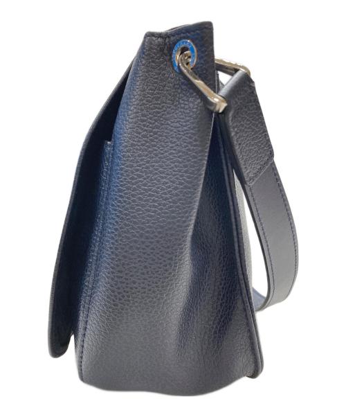 LONGCHAMP（ロンシャン）LONGCHAMP (ロンシャン) レザーショルダーバッグ ネイビーの古着・服飾アイテム