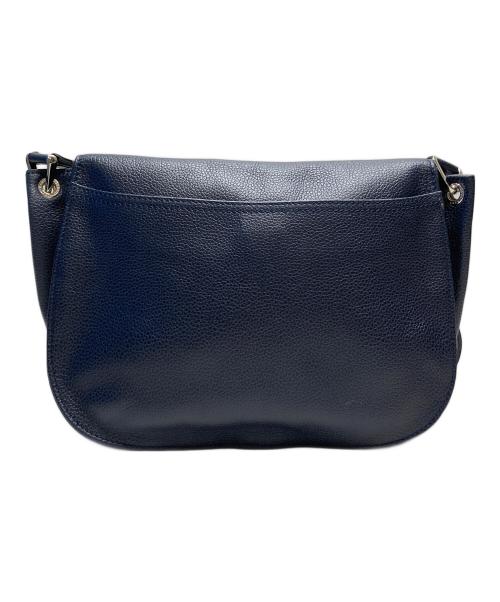 LONGCHAMP（ロンシャン）LONGCHAMP (ロンシャン) レザーショルダーバッグ ネイビーの古着・服飾アイテム