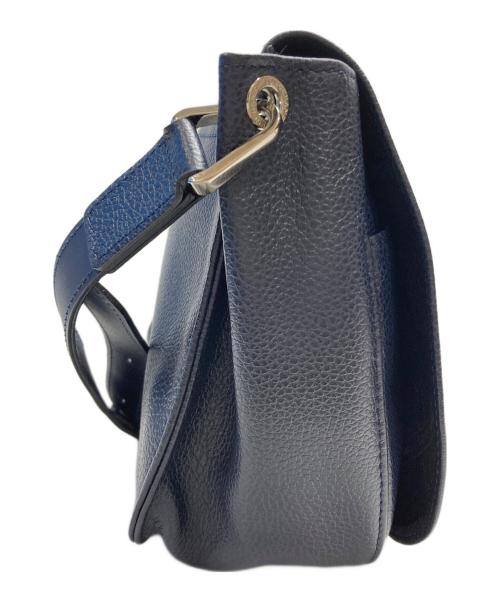 LONGCHAMP（ロンシャン）LONGCHAMP (ロンシャン) レザーショルダーバッグ ネイビーの古着・服飾アイテム