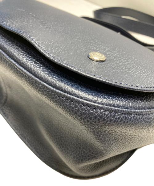 LONGCHAMP（ロンシャン）LONGCHAMP (ロンシャン) レザーショルダーバッグ ネイビーの古着・服飾アイテム
