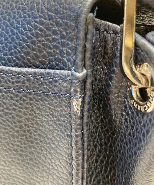 LONGCHAMP（ロンシャン）LONGCHAMP (ロンシャン) レザーショルダーバッグ ネイビーの古着・服飾アイテム