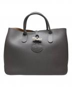 LONGCHAMPロンシャン）の古着「レザートートバッグ」｜グレー