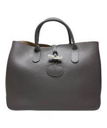 LONGCHAMP（ロンシャン）の古着「レザートートバッグ」｜グレー