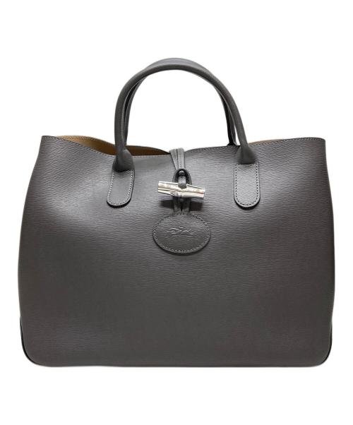 LONGCHAMP（ロンシャン）LONGCHAMP (ロンシャン) レザートートバッグ グレーの古着・服飾アイテム