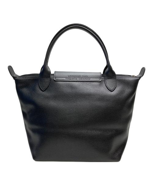 LONGCHAMP（ロンシャン）LONGCHAMP (ロンシャン) レザーハンドバッグ　Le Pliage ブラックの古着・服飾アイテム