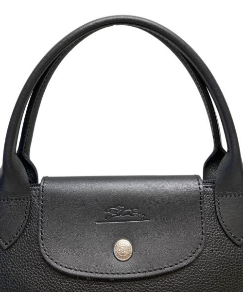 LONGCHAMP（ロンシャン）LONGCHAMP (ロンシャン) レザーハンドバッグ　Le Pliage ブラックの古着・服飾アイテム