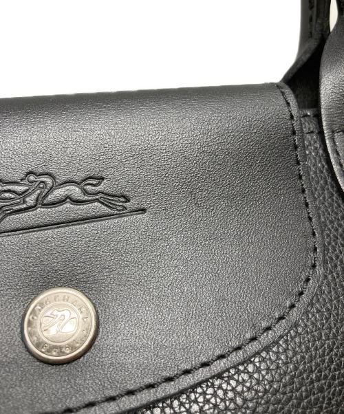 LONGCHAMP（ロンシャン）LONGCHAMP (ロンシャン) レザーハンドバッグ　Le Pliage ブラックの古着・服飾アイテム