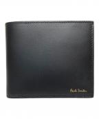 PAUL SMITHポールスミス）の古着「マルチストライプ2つ折り財布」｜ブラック
