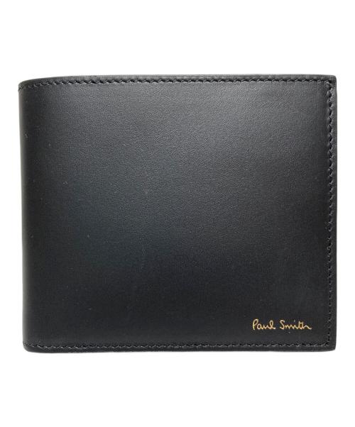 PAUL SMITH（ポールスミス）PAUL SMITH (ポールスミス) マルチストライプ2つ折り財布 ブラックの古着・服飾アイテム