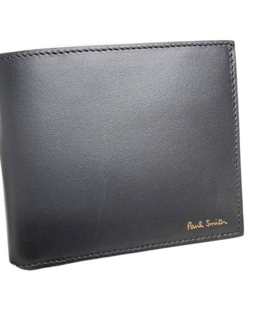 PAUL SMITH（ポールスミス）PAUL SMITH (ポールスミス) マルチストライプ2つ折り財布 ブラックの古着・服飾アイテム