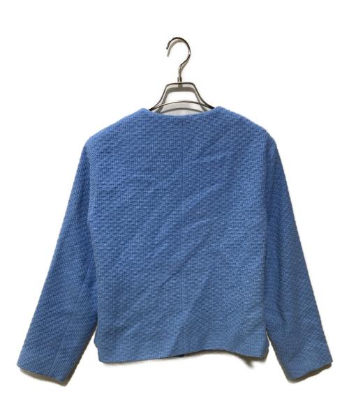 INDIVI（インディヴィ）INDIVI (インディヴィ) バスケットツィードジャケット スカイブルー サイズ:38の古着・服飾アイテム