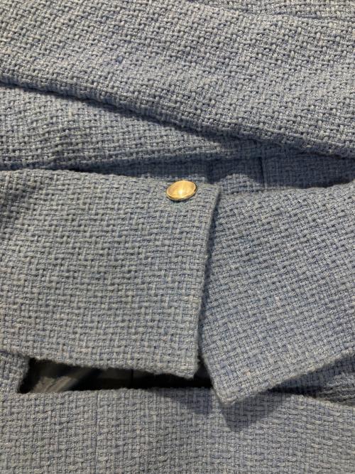 INDIVI（インディヴィ）INDIVI (インディヴィ) バスケットツィードジャケット スカイブルー サイズ:38の古着・服飾アイテム