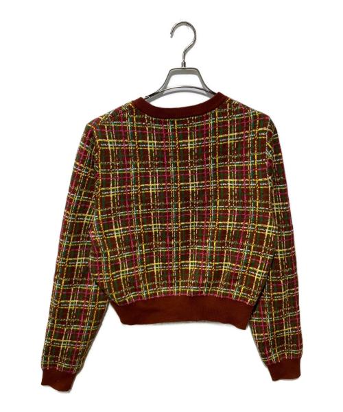 CABAN（キャバン）CABaN (キャバン) コットンカシミヤ バイカラークルーネックカーディガン ブラウン サイズ:FREEの古着・服飾アイテム